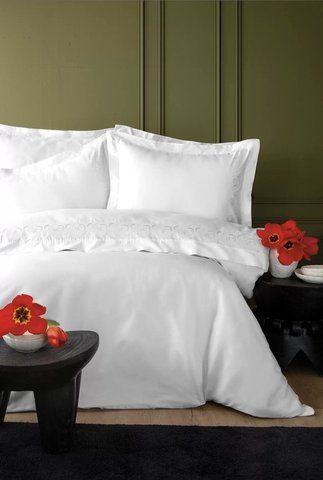 Комплект постельного белья Issimo Embroidered Satin 300 TC Clare евро-размер Турция Clare 11930400 фото
