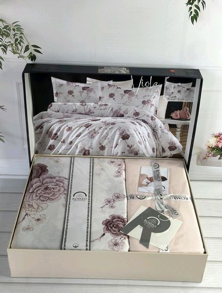 Постільна білизна Romeo Home "Viola" сатин бавовняна євро розмір Туреччина Viola 70062602 фото