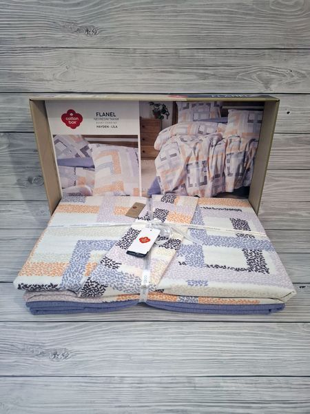 Теплое постельное белье Cotton Box "Hayden Lila" байковое евро размера фланель 100%-хлопок Турция Hayden Lila 18020034 фото